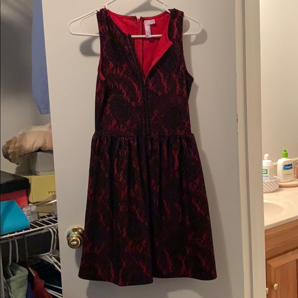Black and Red Lace Dress